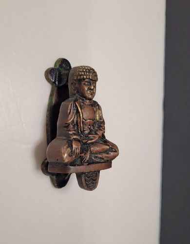 Vintage brass buddha door - vintage,