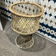 Vintage 1970's Wicker Planter
