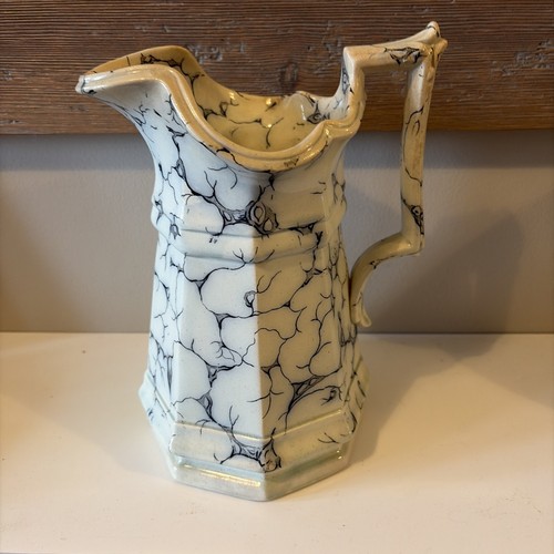 Antique marbleware jug - jug, 9”