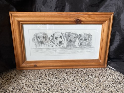 Vintage framed dog - vintage,