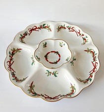 Royal Worcester Holly Ribbons  Crudite / Entert Dish - Boxed