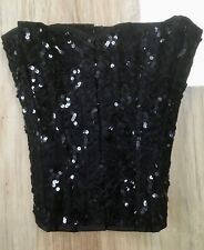 22" black sweetheart sequin & lace Vollers corset 