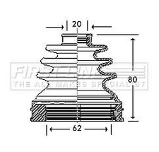 FIRST LINE Front Inner CV Boot
