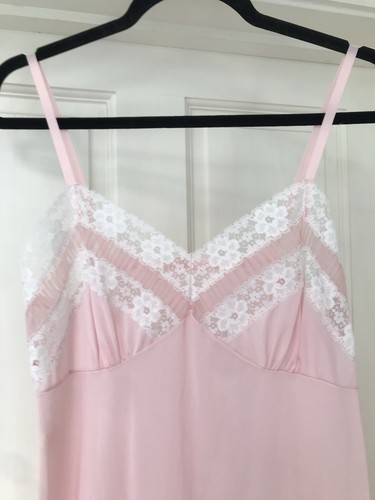 Vintage pink white nylon full - pink,