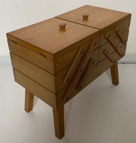 Vintage wooden sewing box - vintage,