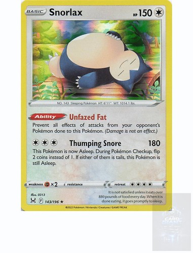 Snorlax 143 196 - snorlax, lost