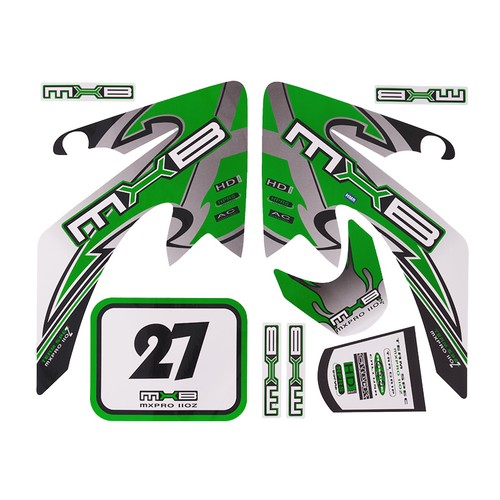 Sticker set green - x, top