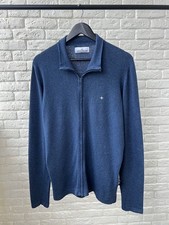Stone Island Blue Logo Zip Cardigan Sweater Men's Size L