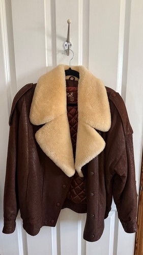 Vintage brown shearling style - vintage, shearling-style