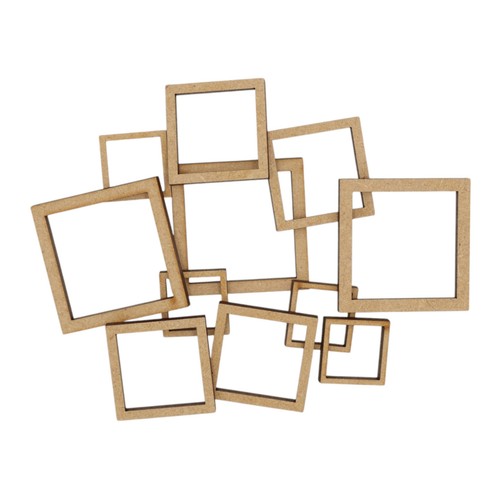Wooden hollow square mdf craft - hollow,