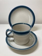 Vintage Wedgwood Blue Pacific TRIO Side Plate, Cup and Saucer EX condition