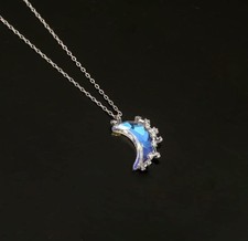 Crystal Half Moon Pendant 925