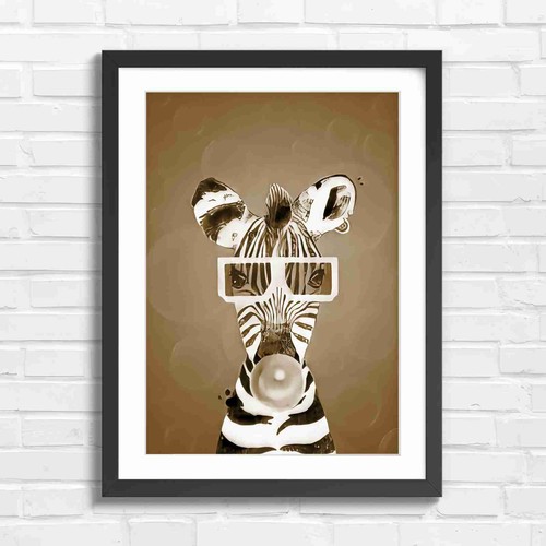 Fun zebra with glasses - zebra, 3d
