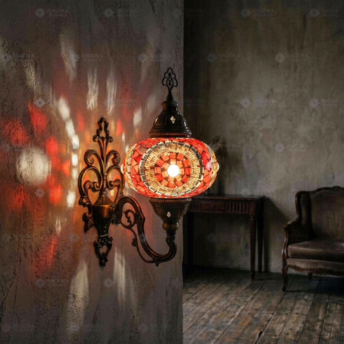 Red turkish mosaic wall - mosaic,