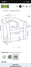 IKEA Tullsta Armchair X 2 Available CREAM under  Black Removable Cover