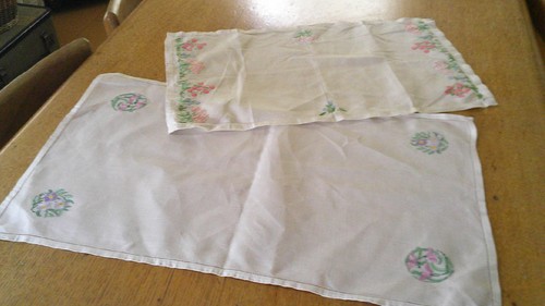Two vintage hand embroidered - two,