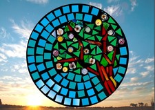 Cherry tree stained glass - cherry,