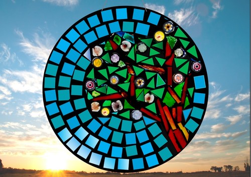 Cherry tree stained glass - cherry,