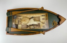 Fisherman’s Hanging Wall Art Decor 25"x 12" inches Wooden Row Boat Bass Cabin
