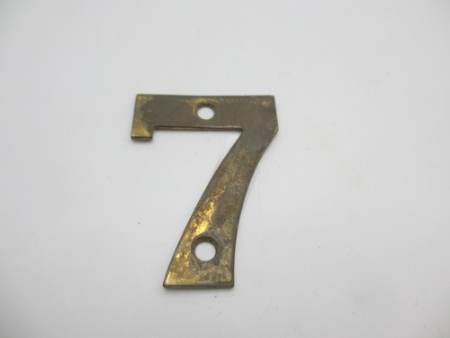 Vintage brass house number - house,