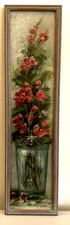 Framed vintage oil painting on