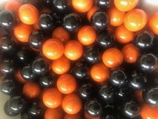  Marbles 25 x Solid Orange & Black 14mm/Traditional Children's Game/Party Bag