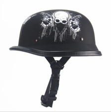 DOT - Vintage German Motorcycle Half Helmet Skull Cap for Scooter Chopper Street