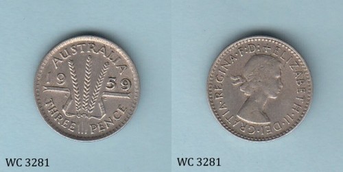 Australia three pence 1959 - 3,