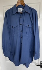 Vintage Royal Navy Working Dress Shirt Blue   16”