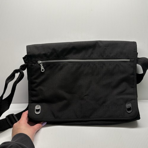 Ikea black nylon messenger - black,