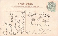 FAMILY HISTORY - POSTCARD - Miss LITTLER - SYSTON ST HILDA'S BROAD STREET c1905