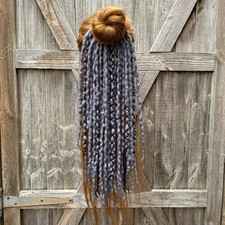 Pewter Grey Dreadlock Ponytail