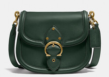 COACH Beat Leather Saddle Crossbody shoulder Bag Amazon Green C0749 BN