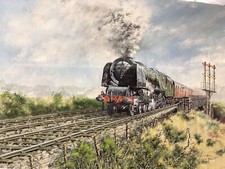 ORIGINAL STEAM TRAIN PAINTING
