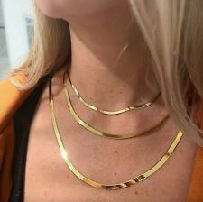 16"-22" Women Men Snake Chain Necklace Gold Silver Herringbone Choker Neck Chain