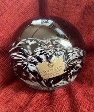 Liskeard Glass Paperweight LG 1977 Vintage Cornish Art Glass Signed & Labelled