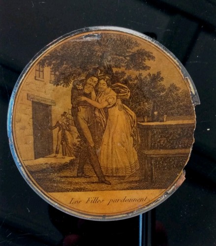 Paper mache tobacco snuff box - mache,