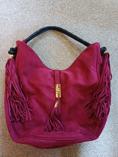 Ladies handbag burgundy - handbag, large