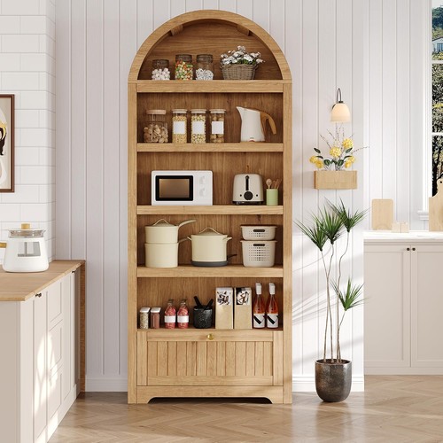 Tier arched bookcase inch - 6-tier,