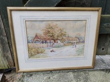 ALFRED PURNELL - A LYCHGATE IN HAMPSHIRE ORIGINAL WATERCOLOUR SIGNED & FRAMED 