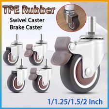 1" 1.25" 1.5" 2" Inch Rubber Small Castor Wheels Castors Trolley Trailer Castors