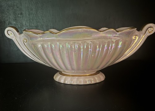 Vintage pink lustre - ware, twin