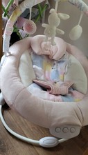 LADIDA Pink Baby Bouncer Padded Seat, Music  & Vibration Flower Bunny Design 76
