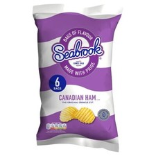 48 Packs Seabrook Crinkle Cut Crisps Canadian Ham 25g x 8 x 6 pk