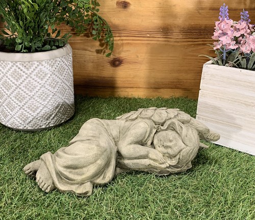 Stone garden sleeping angel - sleeping,