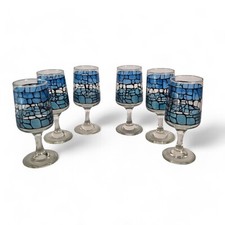 Vintage Chesterfield Mosaic Sherry Glasses Liquor Glasses Set of 6