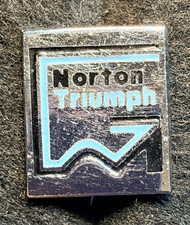 NORTON TRIUMPH MOTORCYCLE MOTORBIKE SQUARE PIN BADGE