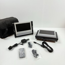 Wharfedale WDM 6988 Portable DVD Player Silver Dual 8" Widescreen Display Tested