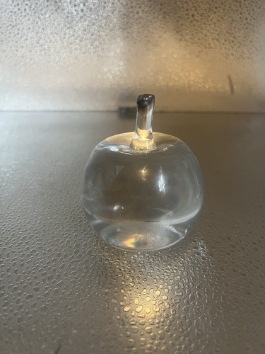 Clear glass apple paperweight - clear,