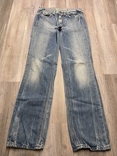 Vintage Blue Blood Low Rise Straight Leg Jeans Faded Distressed Adult Size 27x32